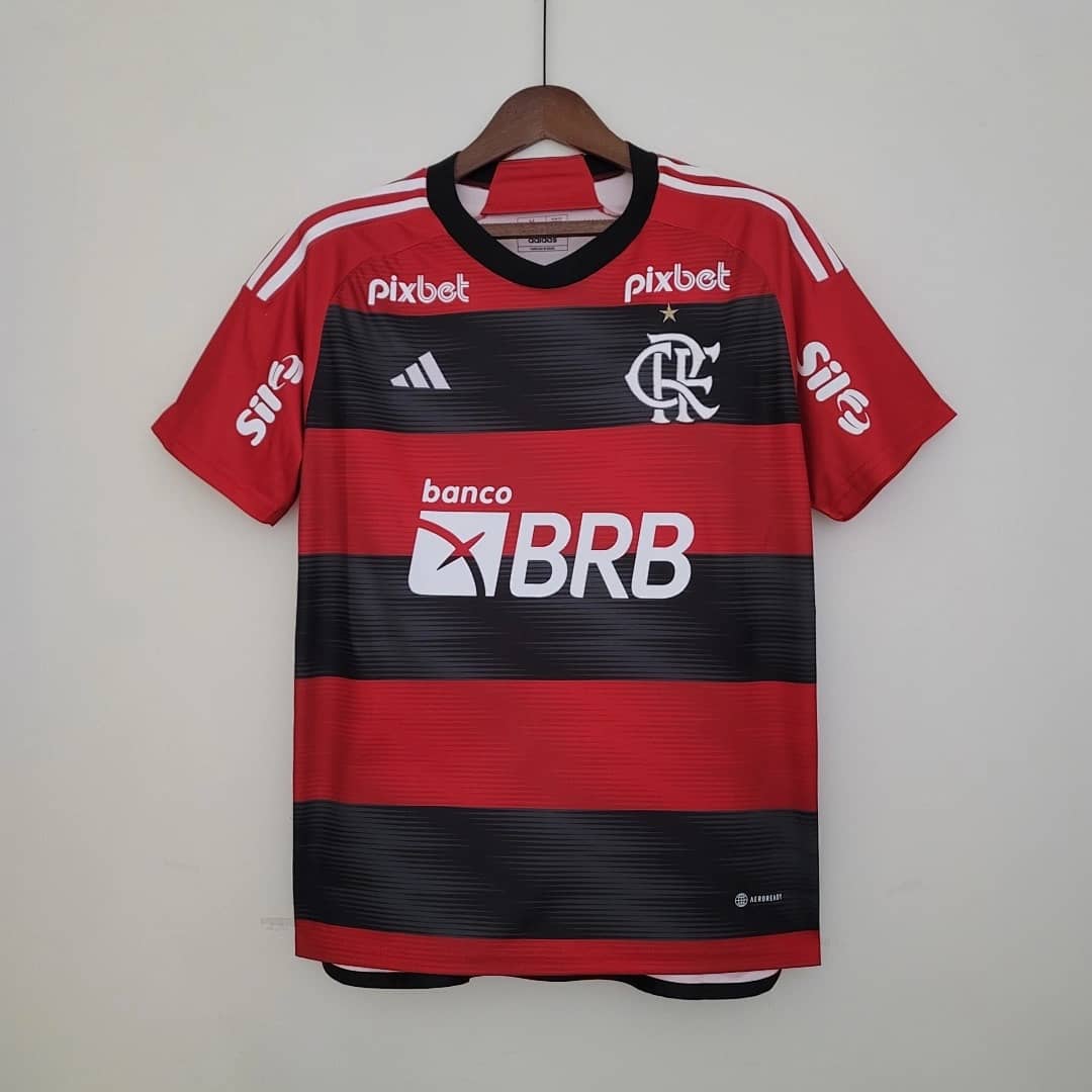 Camisola Principal do Flamengo 2023/2024 Todos Patrocinadores
