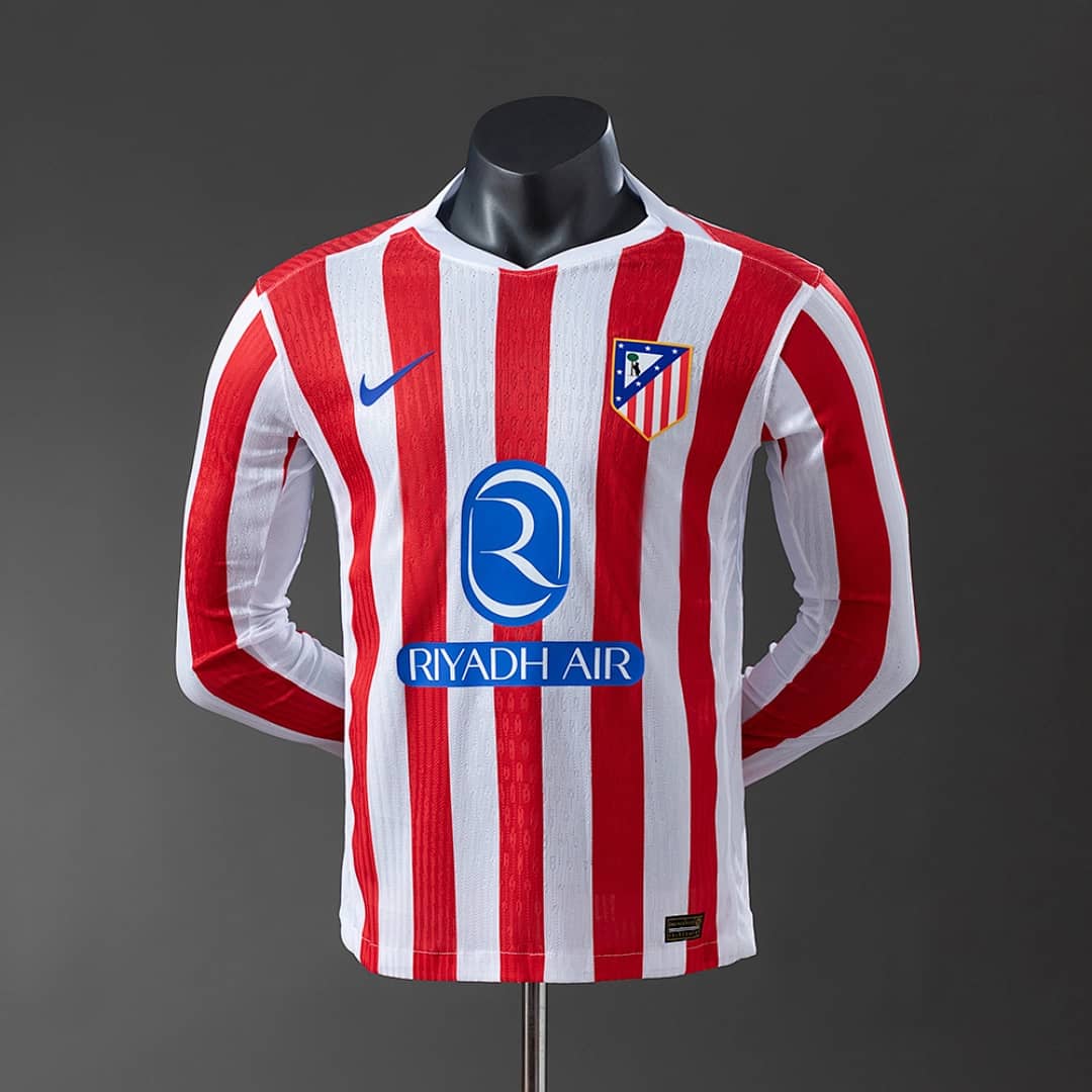 Camisola Principal do Atletico Madrid 2025/2026 (Manga Longa)