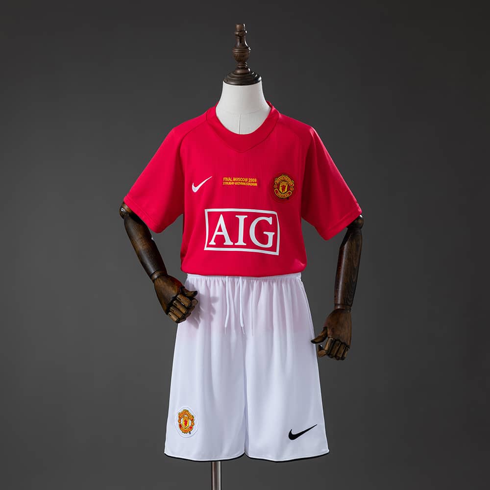 Kit Crianca Manchester United Principal 2007/2008 Champions League