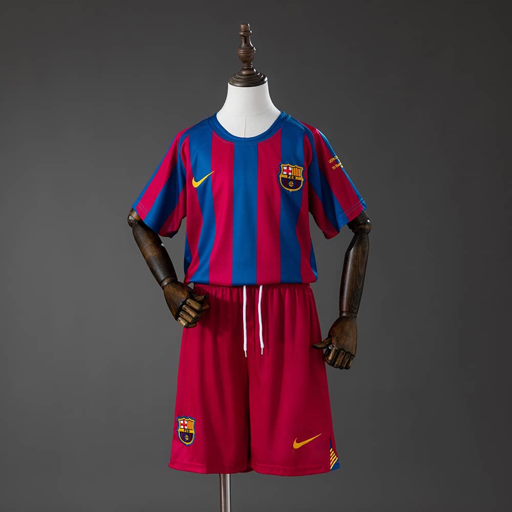 Camisola Principal Retro Barcelona UEFA Champions League 2005/2006 Criança