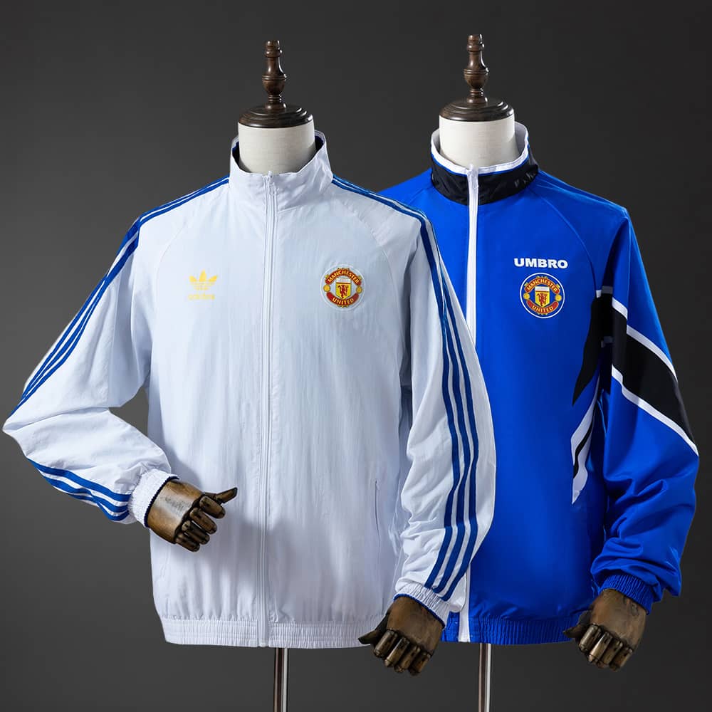 Corta‑Vento Reversível Manchester United Branco & Azul