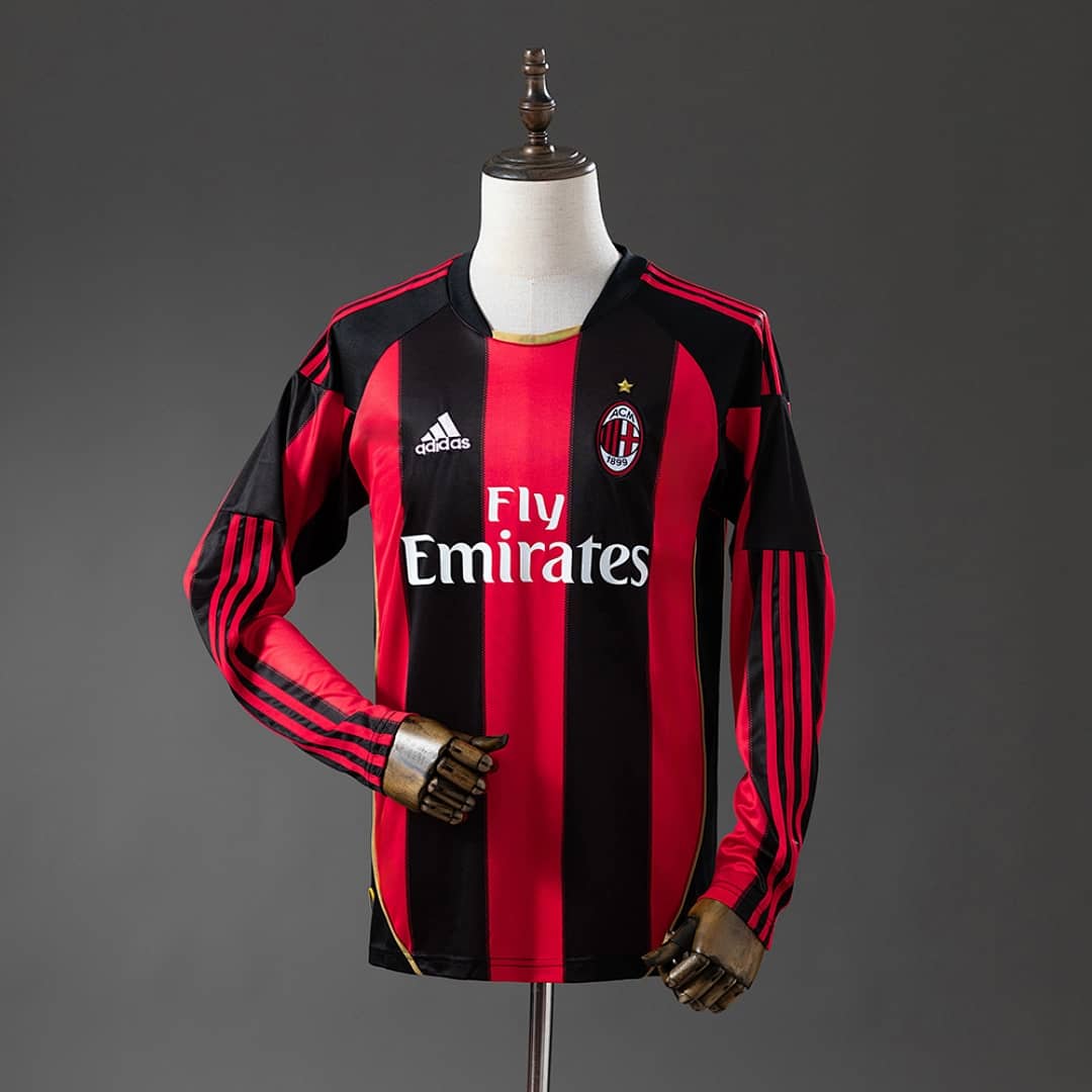 Camisola Principal do AC Milan 2010/2011 (Retro, Manga Longa)