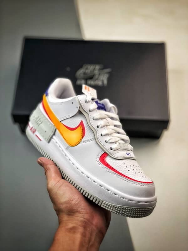 Air Force 1 Shadow Branco Amarelo e Vermelho