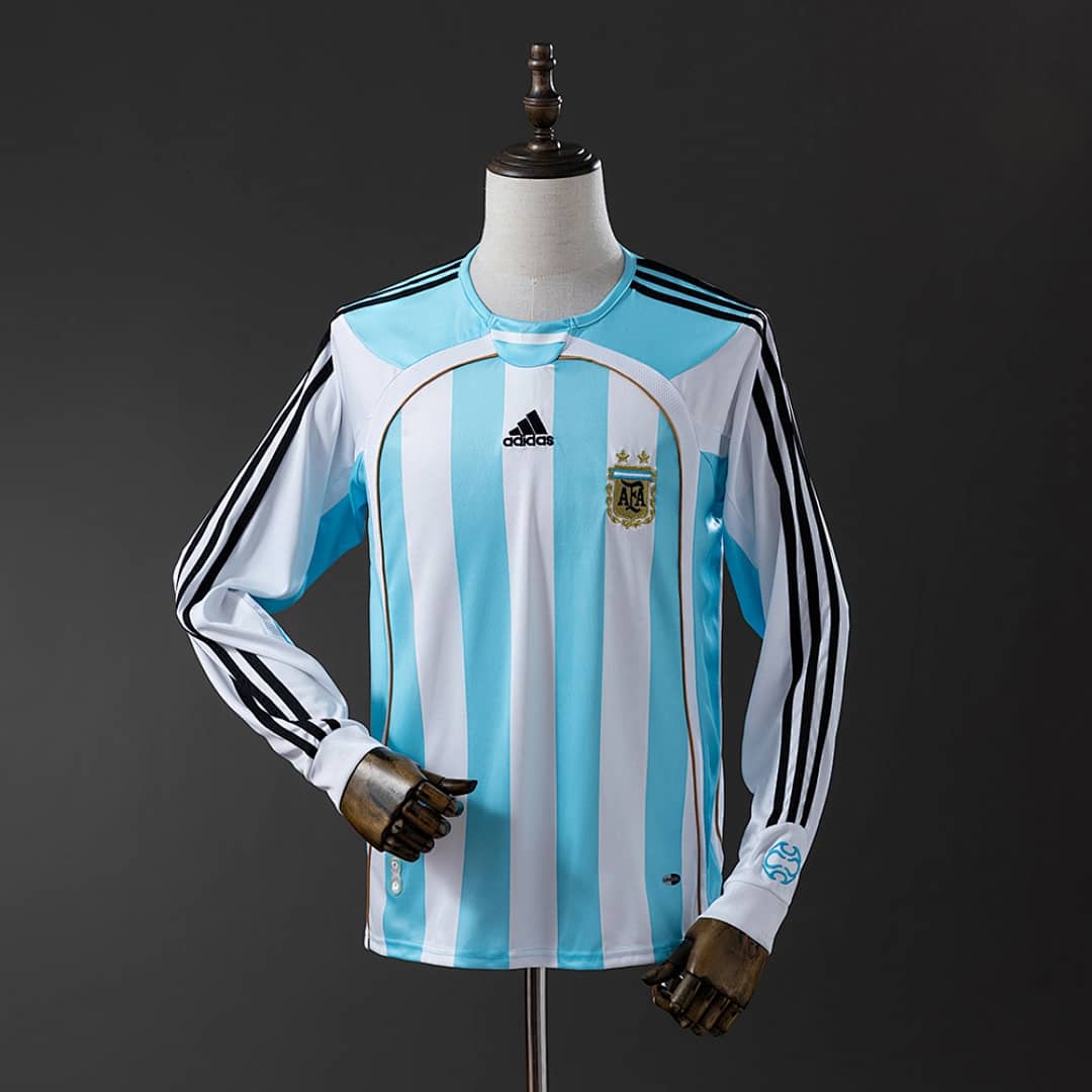 Camisola Principal da Argentina 2006 (Retro, Manga Longa)