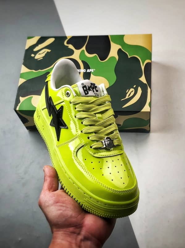 Bape Sta x Air Force 1 Verde Fluorescente e Gancho Preto