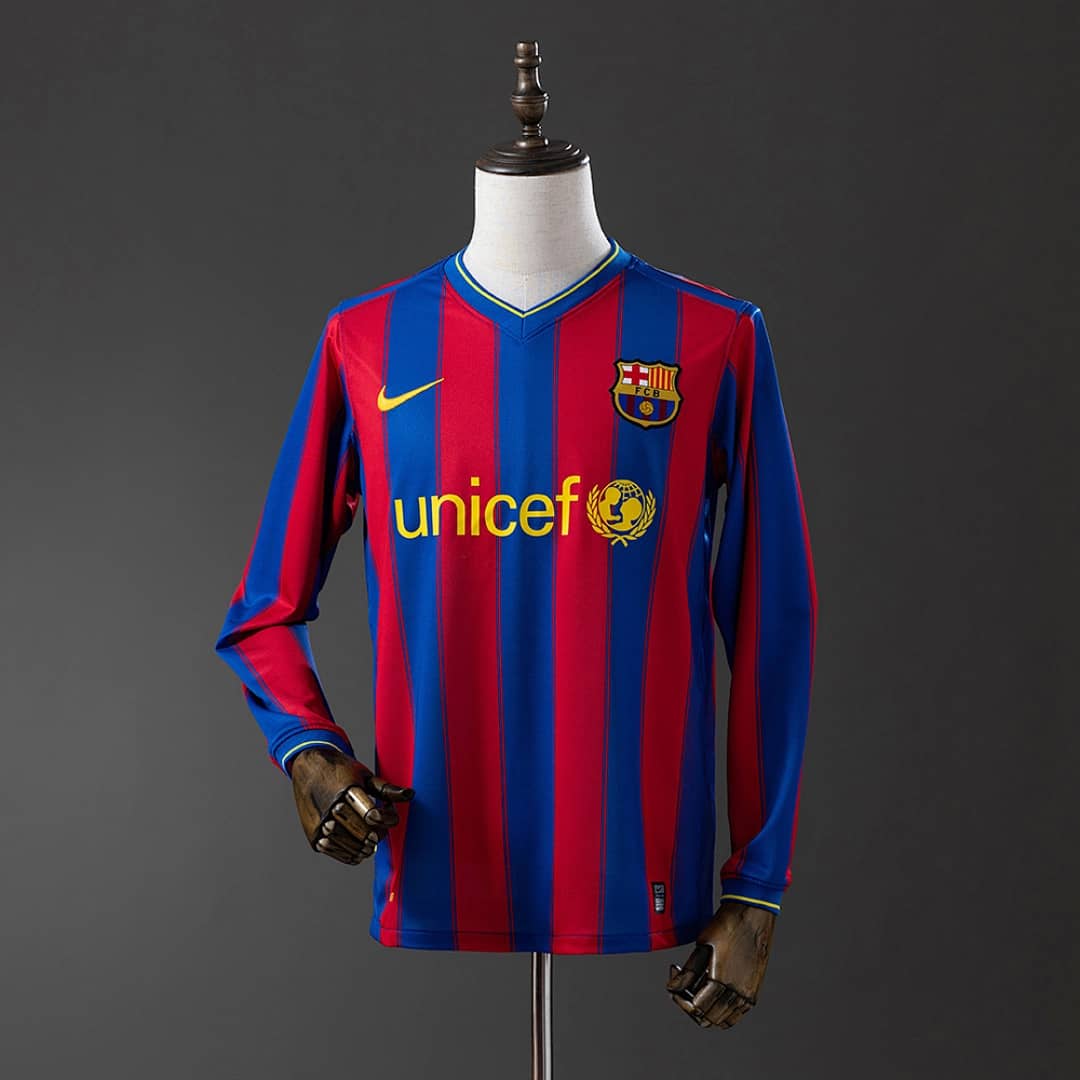 Camisola Principal do FC Barcelona 2009/2010 (Retro, Manga Longa)