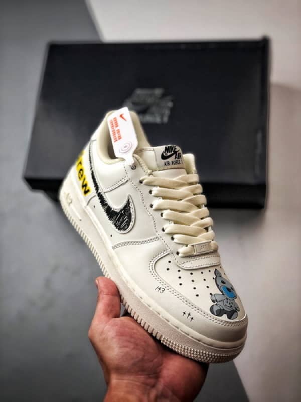 Drew x Air Force 1 Low Mescla Preto e Amarelo Grafite