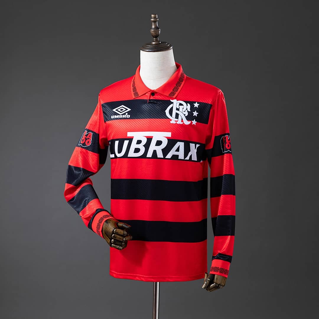 Camisola Principal do Flamengo 1994 (Retro, Manga Longa)