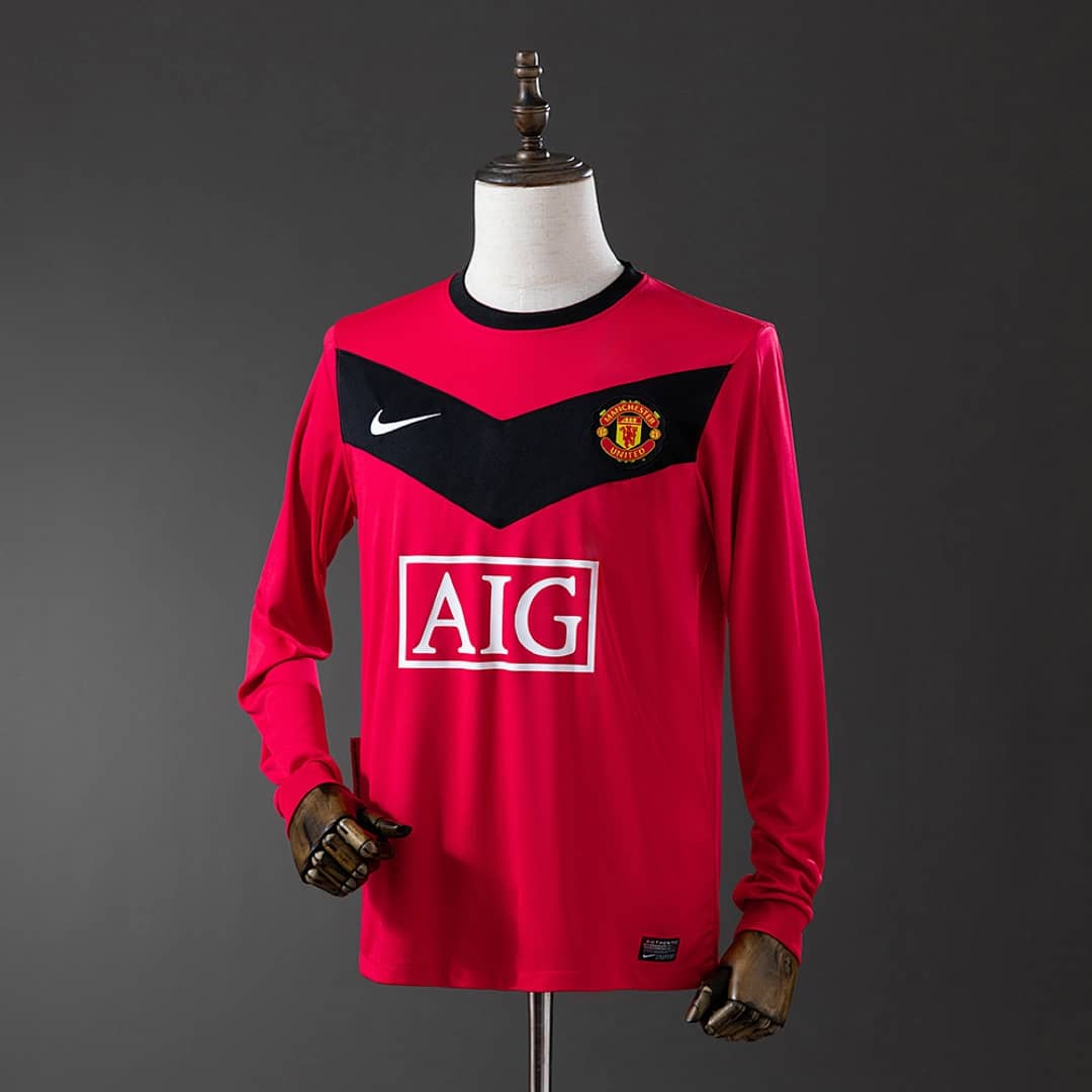 Camisola Principal do Manchester United 2010 (Retro, Manga Longa)