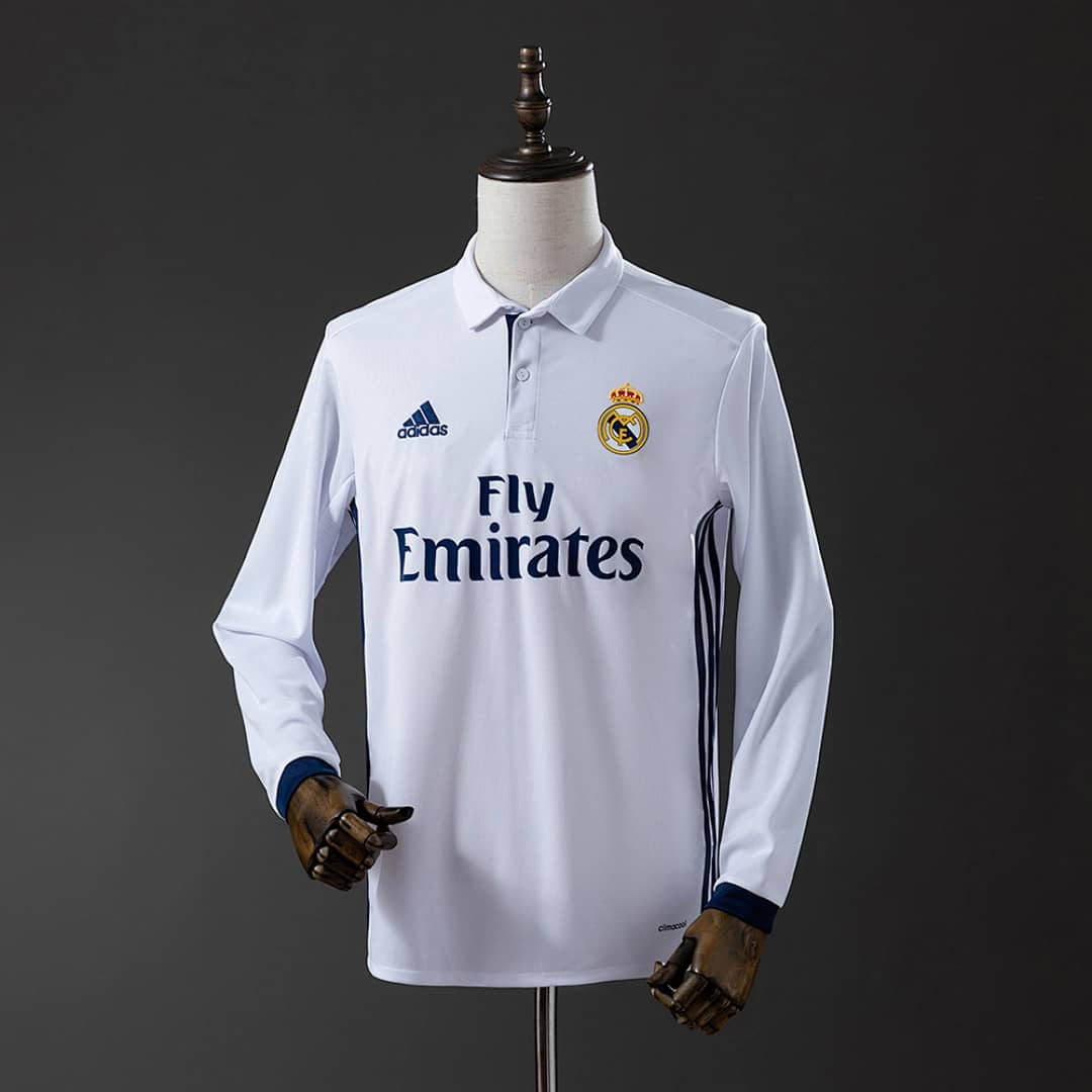 Camisola Principal do Real Madrid 2016/2017 (Retro, Manga Longa)
