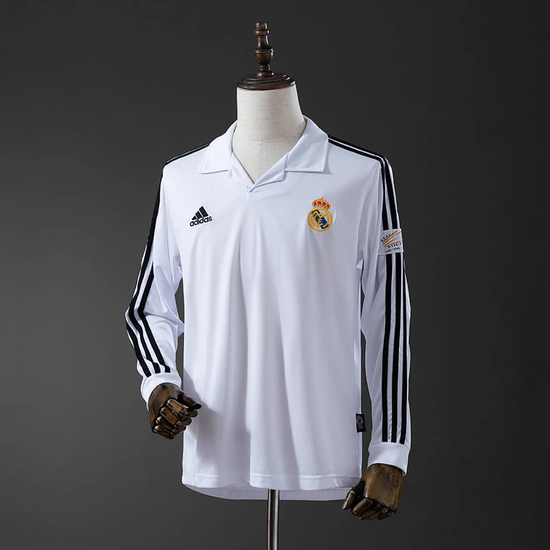 Camisola Principal do Real Madrid 2002/2003 Champions League (Retro, Manga Longa)