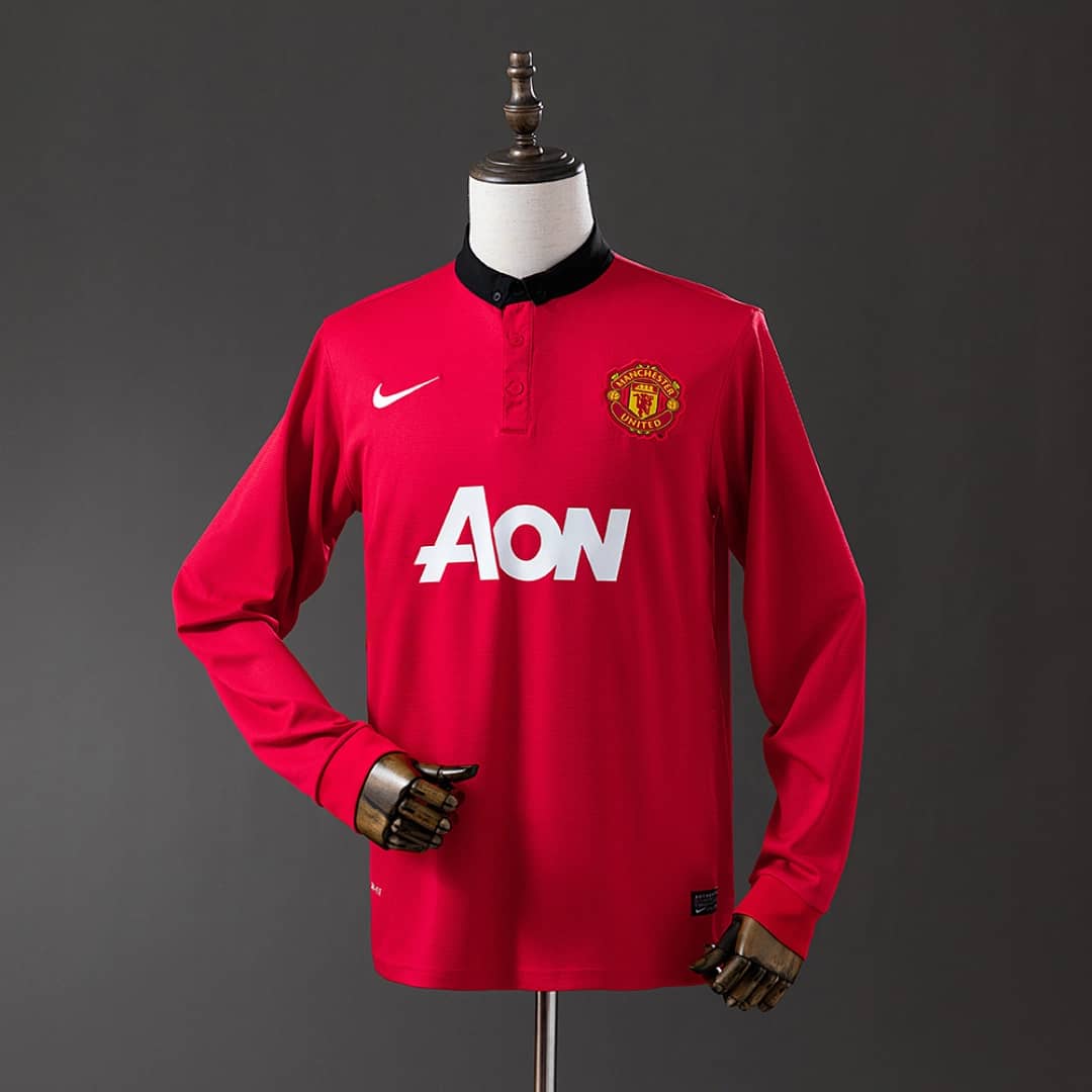 Camisola Principal do Manchester United 2013/2014 (Retro, Manga Longa)