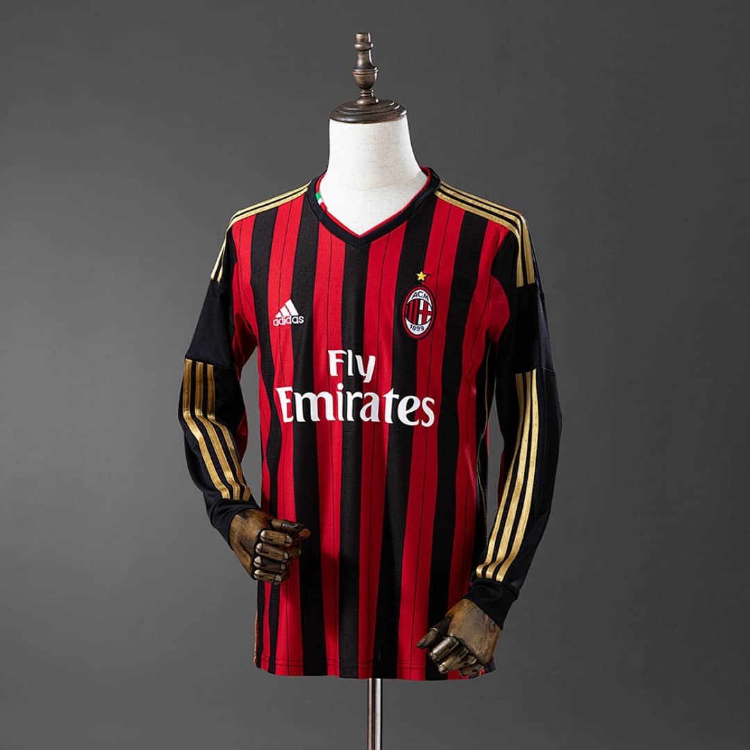 Camisola Principal do Ac Milan (Retro, Manga Longa)