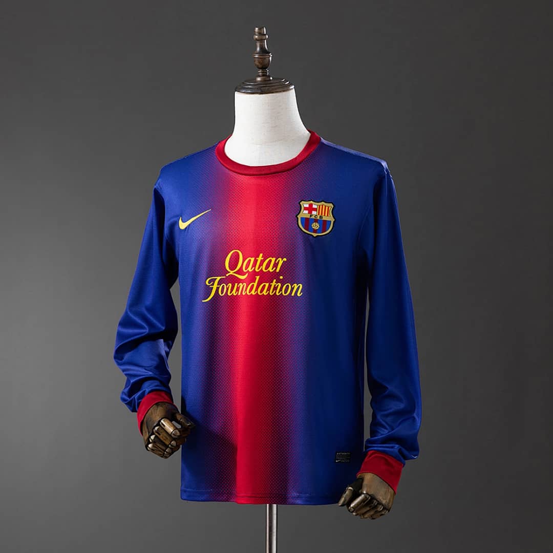 Camisola Principal do FC Barcelona 2012/2013 (Retro, Manga Longa)