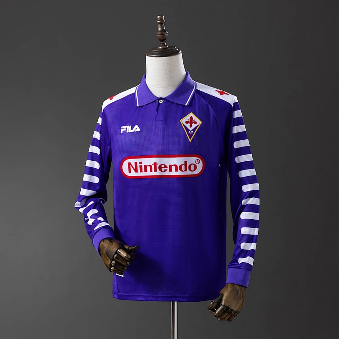 Camisola Principal do Fiorentina 1998 (Retro, Manga Longa)