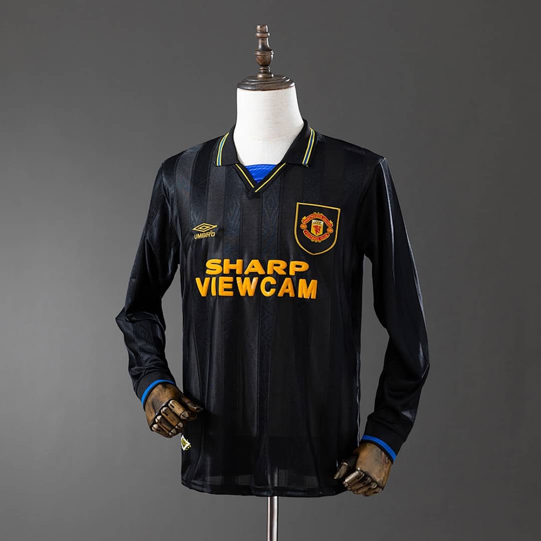 Camisola Alternativa do Manchester United (Retro, Manga Longa) (2)
