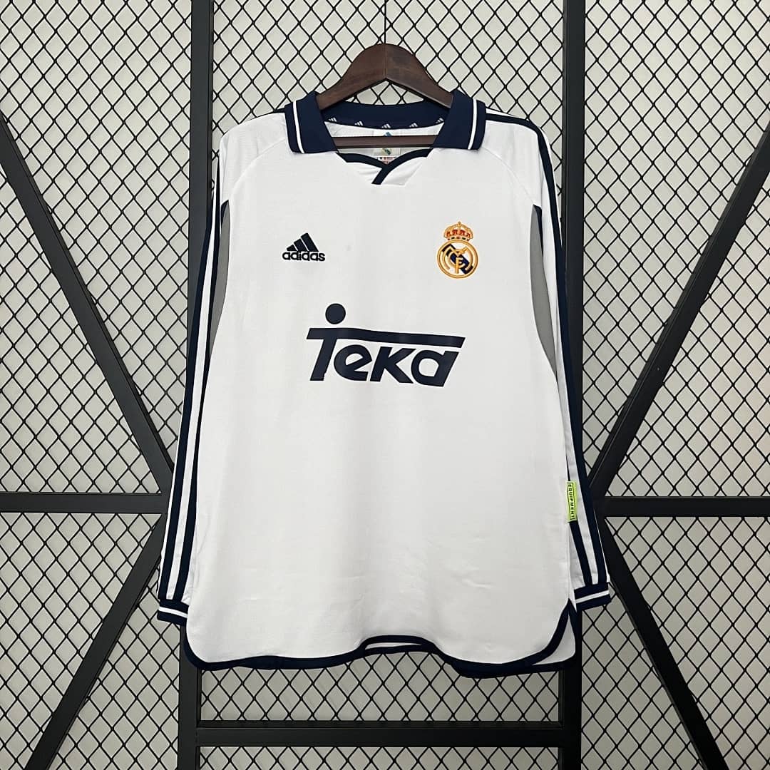 Camisola Principal do Real Madrid 2000/2001 (Retro, Manga Longa)