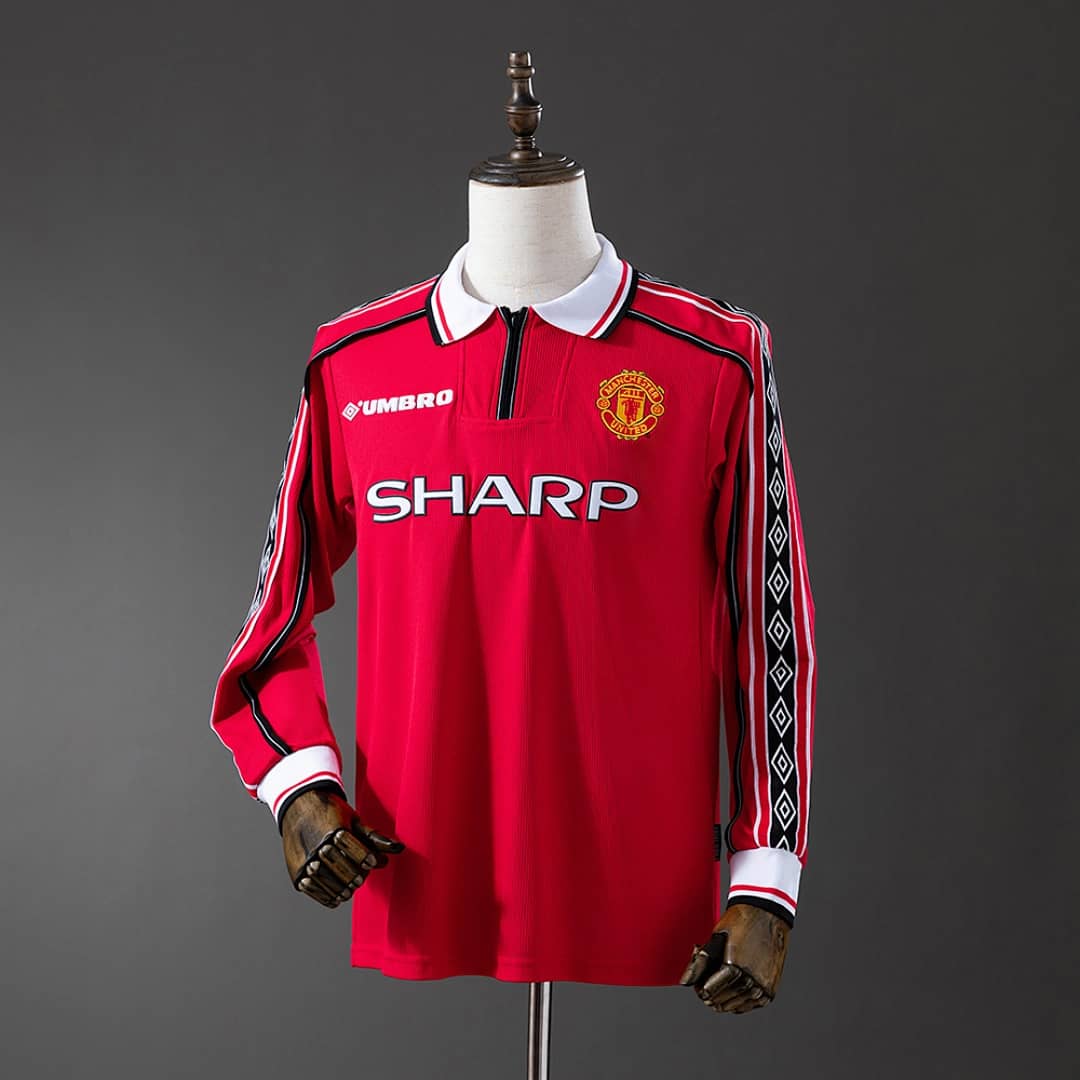 Camisola Principal do Manchester United 1998/1999 (Retro, Manga Longa)
