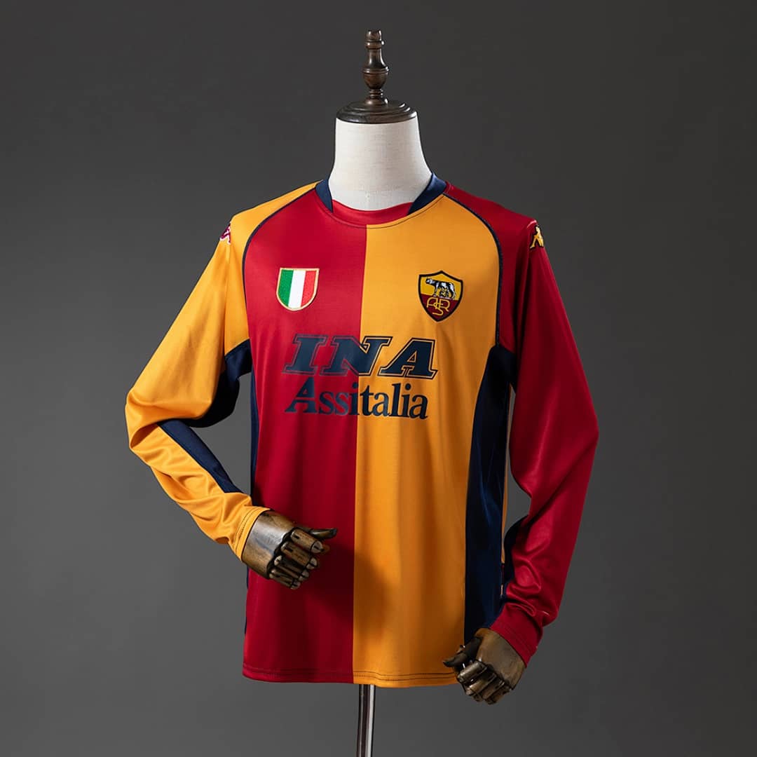 Camisola AS Roma 2001/2002 (Retro, Manga Longa)