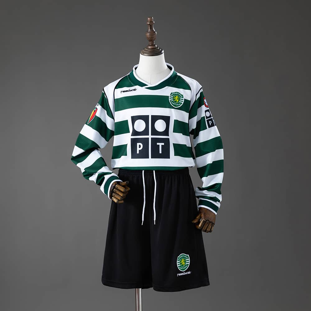 Camisola Principal Retro Sporting CP 2001/2002 Manga Comprida Criança