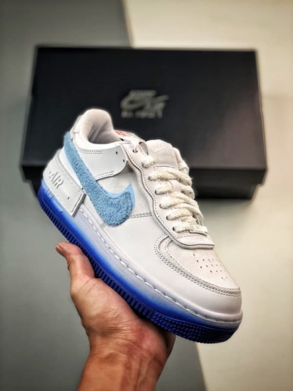 Air Force 1 Shadow Branco Azul Camurca