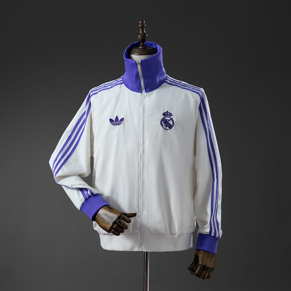 Corta‑Vento Real Madrid x Beckenbauer - Branco Mágico & Roxo - Vista 1