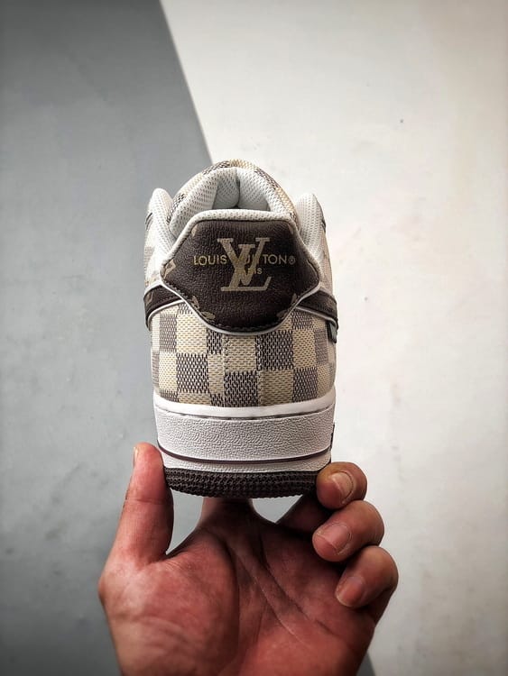 1V x Nike Air Force 1 Low Xadrez Preto e Cinza - Vista 3