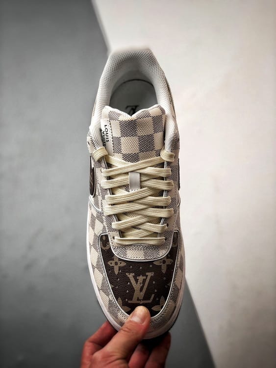 1V x Nike Air Force 1 Low Xadrez Preto e Cinza - Vista 9
