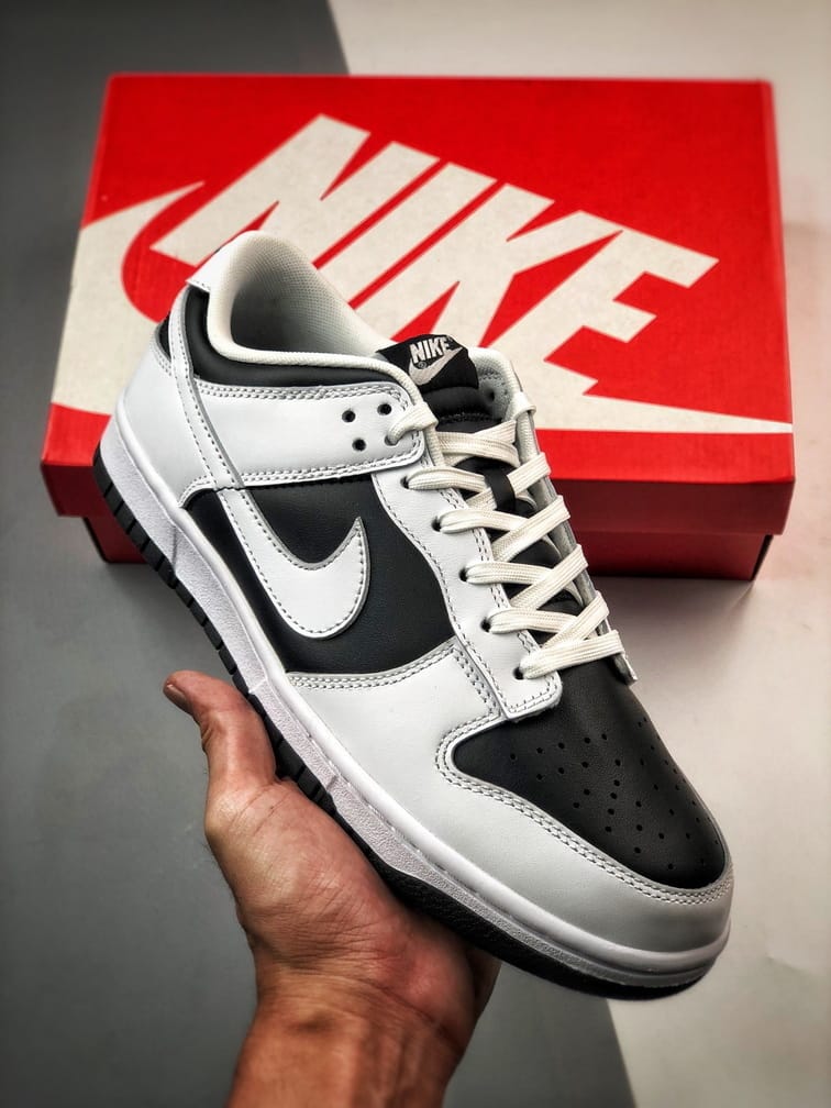 NK Dunk Low White/Black - Vista 1