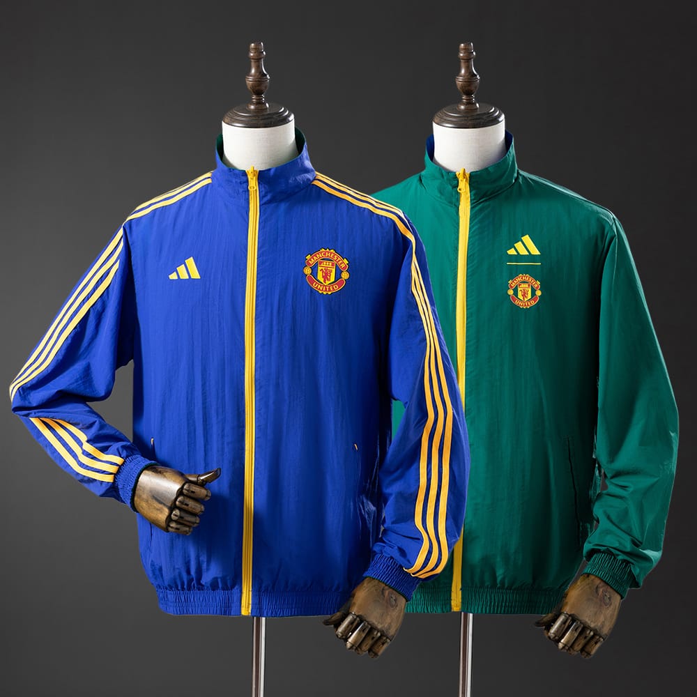 Corta‑Vento Reversível Manchester United Azul & Verde Army - Vista 1