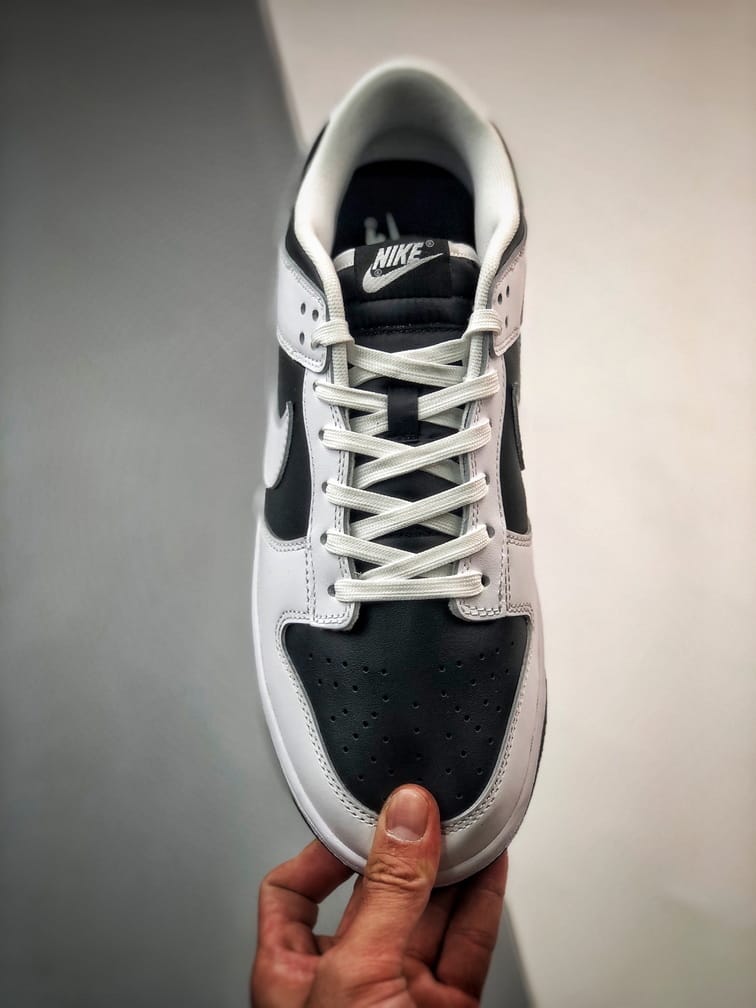 NK Dunk Low White/Black - Vista 2