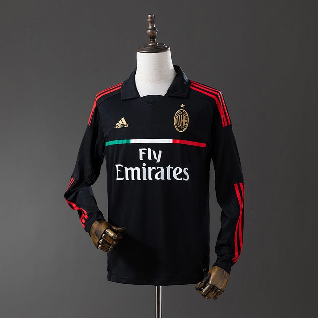 Camisola Alternativa do AC Milan 2011/2012 (Retro, Manga Longa) - Vista 1