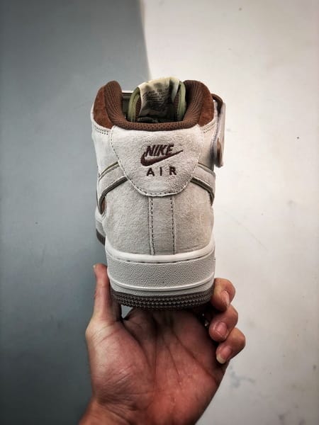 Air Force 107 Mid Bege Marrom e Verde Camurca - Vista 3