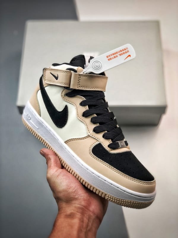 Air Force 107 Mid Bege Amarelo e Preto Meio Alto - Vista 1