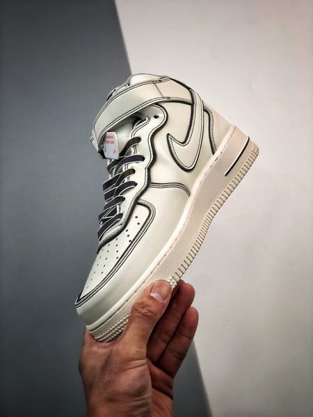 Air Force 107 Mid Bege e Preto - Vista 7