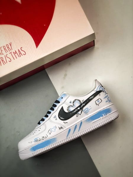 Air Force 1 '07 Low Qixi Limitado Branco, Preto e Azul - Vista 8