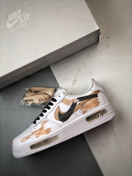 Air Force 1 '07 Low Três Ganchos Branco, Preto e Marrom - Vista 8