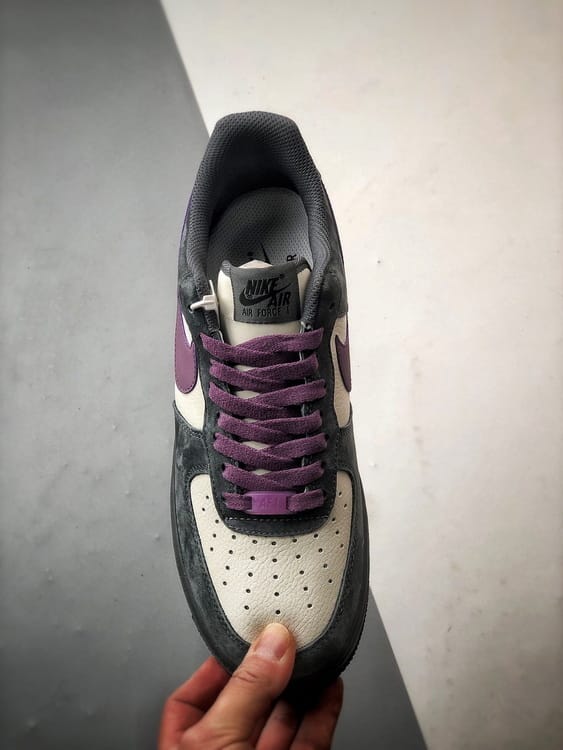 Nike Air Force 1 '07 Low Cinza Nebuloso e Roxo - Vista 9