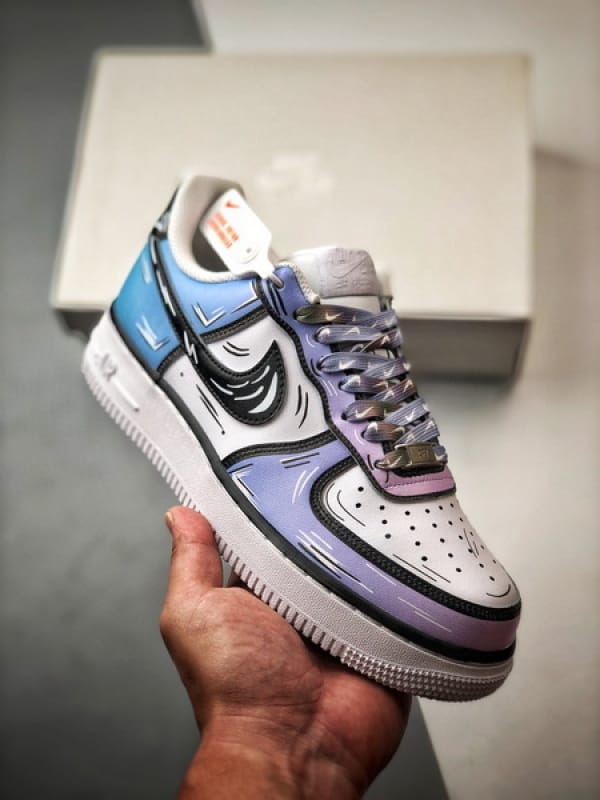 Air Force 1 '07 Low Azul e Rosa Cotton Candy - Vista 1