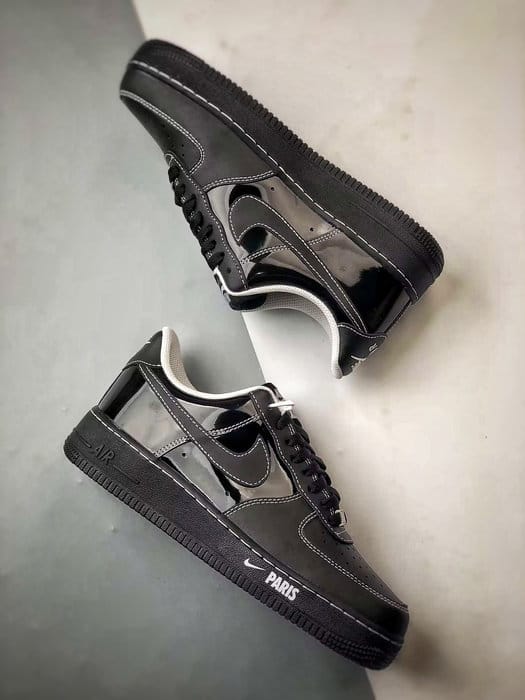 Air Force 1 '07 Low Couro Envernizado Preto - Vista 6