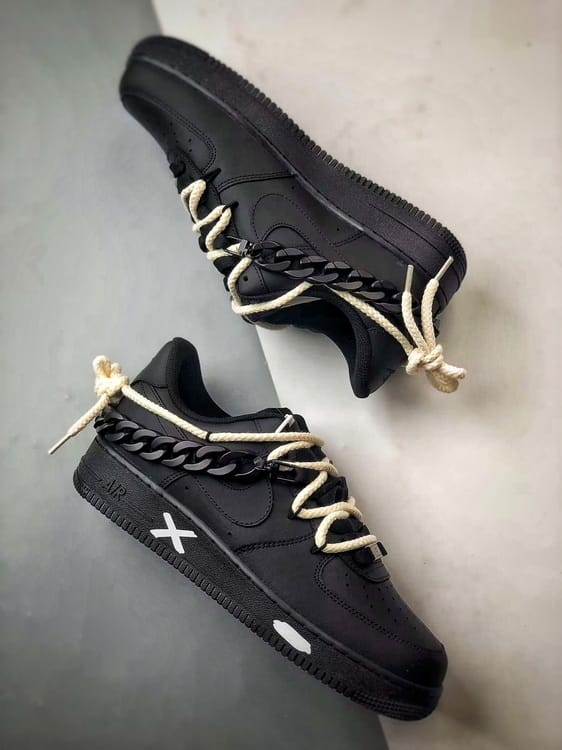 Air Force 1 '07 Low Preto Corrente Desconstruído com Tiras - Vista 6