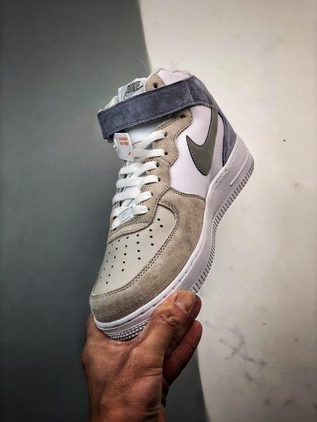 Air Force 1 07 Mid Cinzento e Azul Camurca - Vista 5