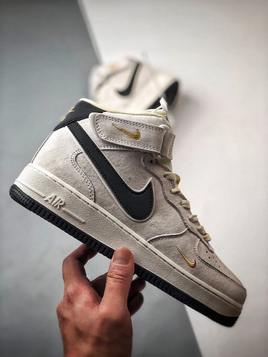 Air Force 1 07 Mid Cinzento Branco e Preto Camurca - Vista 7