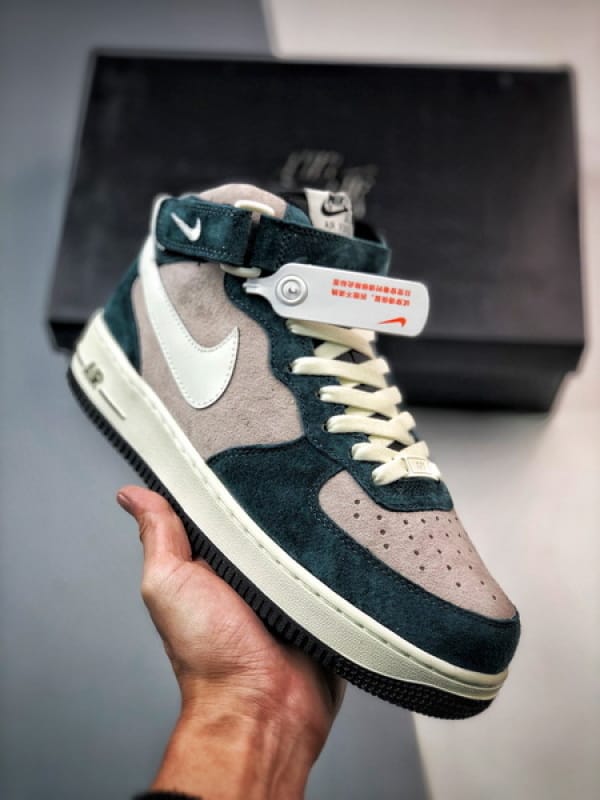 Air Force 1 07 Mid Cinzento e Verde Camurca - Vista 1