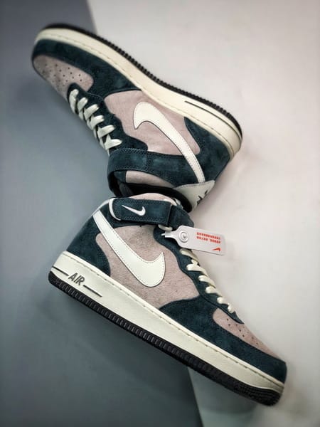 Air Force 1 07 Mid Cinzento e Verde Camurca - Vista 8