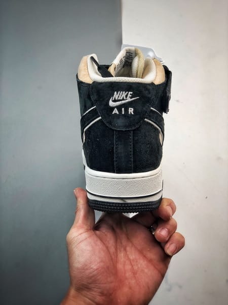 Air Force 1 07 Mid Cinzento Preto e Rosa Camurca - Vista 3