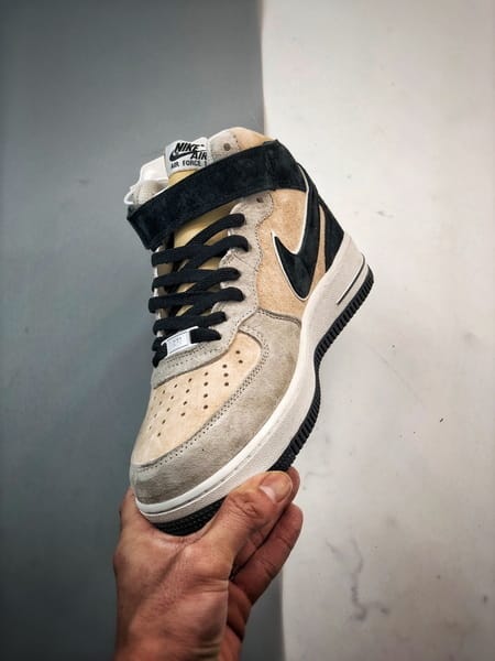 Air Force 1 07 Mid Cinzento Preto e Rosa Camurca - Vista 5
