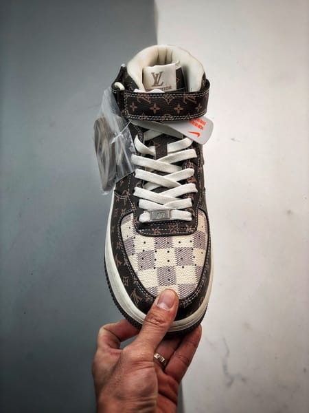 Air Force 1 07 Mid LV Bege e Marrom Estampado Completo - Vista 9