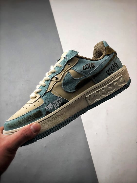 Nike Air Force 1 Low Fontanka Cinza Azul Castanho - Vista 5