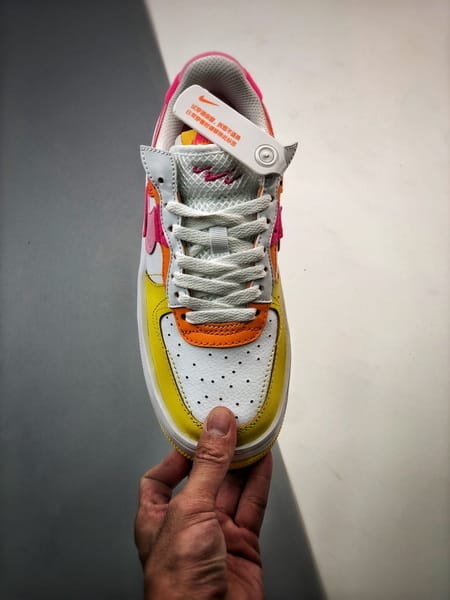 Air Force 1 Fontanka Desconstruido Branco Laranja e Amarelo - Vista 3